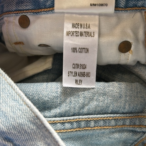 Agolde Riley High Rise Straight Crop in Blitz Button Fly Light Wash Sz 24 - Picture 13 of 16